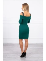 Šaty se širokými ramínky zelené