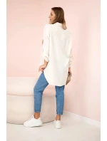 Bavlněná mušelínová košile oversize světle béžová Bavlněná mušelínová košile oversize světle béžová