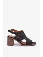 Dámské Sandály S Prořezáváním Na Podpatku Černé Tosine Dámské Sandály S Prořezáváním Na Podpatku Černé Tosine