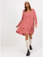 Šaty D73761M30361A tmavě růžové