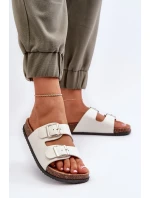 Dámské pantofle s přezkami Bílá Oliena Dámské pantofle s přezkami Bílá Oliena