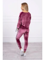 Láska velurová sada tmavě růžová Láska velurová sada tmavě růžová