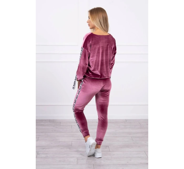 Láska velurová sada tmavě růžová Láska velurová sada tmavě růžová