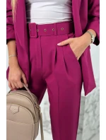 Elegantní souprava saka a kalhot švestka