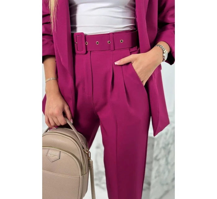 Elegantní souprava saka a kalhot švestka