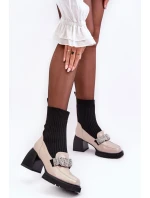 Botky Dámské se Soketou na Podpatku Bežové SBarski MR870-41