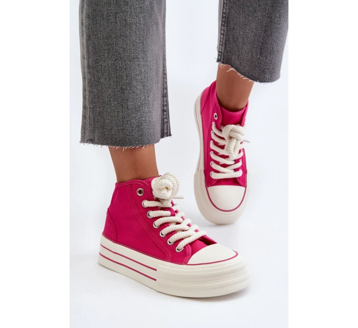 Dámské tenisky na platformě Fuksja Aineri Dámské tenisky na platformě Fuksja Aineri