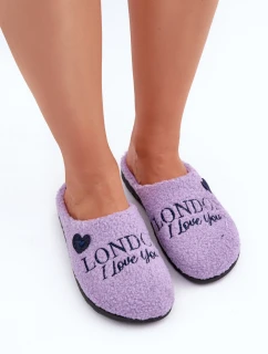 Domácí Obuv Dámské Pantofle S A Kožíškem  Fialové model 21681303 - Inblu