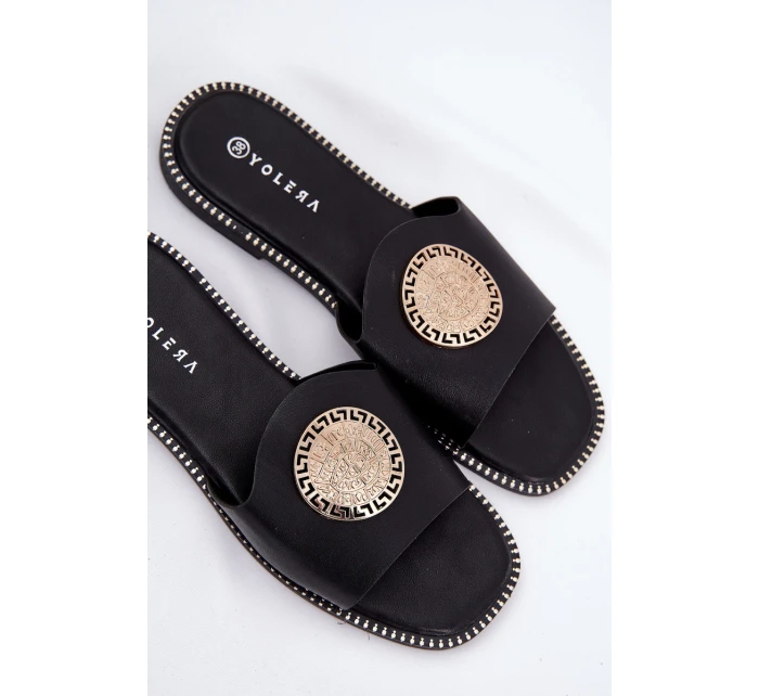 Pantofle Na Podpatku S Dekorací Černé model 21685588 - Boto Pantofle Na Podpatku S Dekorací Černé model 21685588 - Boto