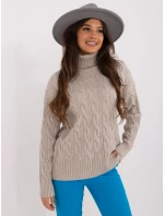 Sweter AT SW model 20459131 jasny szary - FPrice Sweter AT SW model 20459131 jasny szary - FPrice