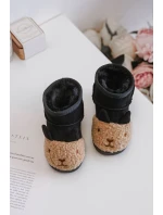 Zateplené Dětské Kotníkové Sněhule Lamy Černé Esandira