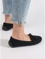 Moderní mokasíny černé dámské bez podpatku Moderní mokasíny černé dámské bez podpatku