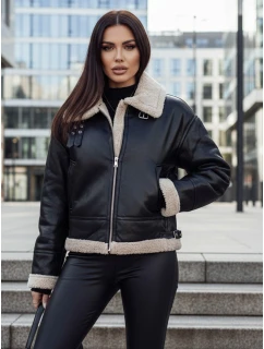Dámská kožená bunda s ovčí kůží black Dstreet model 21995373 - FashionStreet