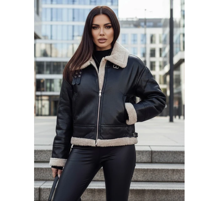 Dámská kožená bunda s ovčí kůží black Dstreet model 21995373 - FashionStreet