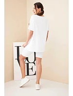 Dámský bavlněný komplet s krátkým rukávem a šortkami žlutý