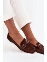Mokasyny Loafersy Dámské S Ozdobným Prvkem Čokoládové Evelora Mokasyny Loafersy Dámské S Ozdobným Prvkem Čokoládové Evelora