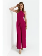 K184 Kombinéza s širokými nohavicemi - švestková