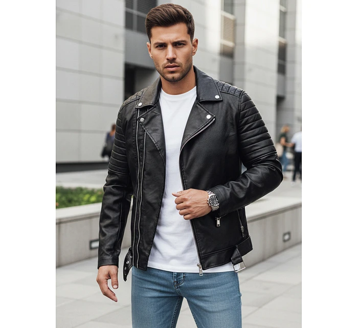 Kurtka męska skórzana czarna model 22046042 - FashionStreet