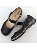 Dámské prolamované polobotky na suchý zip černé Unisoft 7026 Dámské prolamované polobotky na suchý zip černé Unisoft 7026