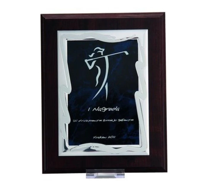 Plastový diplom s vyrytou kovovou destičkou