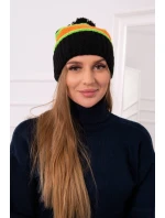 Dámská čepice Kinga K297 black+orange+green neon Dámská čepice Kinga K297 black+orange+green neon