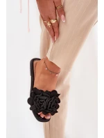 Ploché Dámské Pantofle S Mašlí Černé model 21688613 - Boto Ploché Dámské Pantofle S Mašlí Černé model 21688613 - Boto