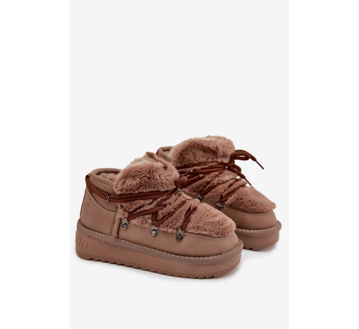 Dětské sněhule s kožíškem  hnědé model 21714089 - D.Franklin