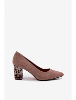 Lodičky z eko semiše  světle hnědé s ozdobným model 22091818 - SERGIO LEONE