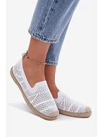 Dámské síťované espadrilky z látky Bílé Candessa Dámské síťované espadrilky z látky Bílé Candessa