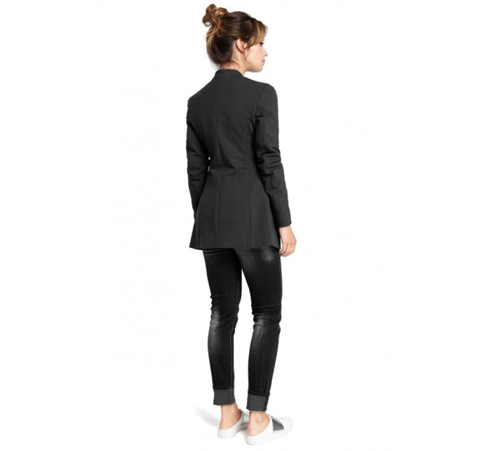 B030 Pletené sako bez límce - černé