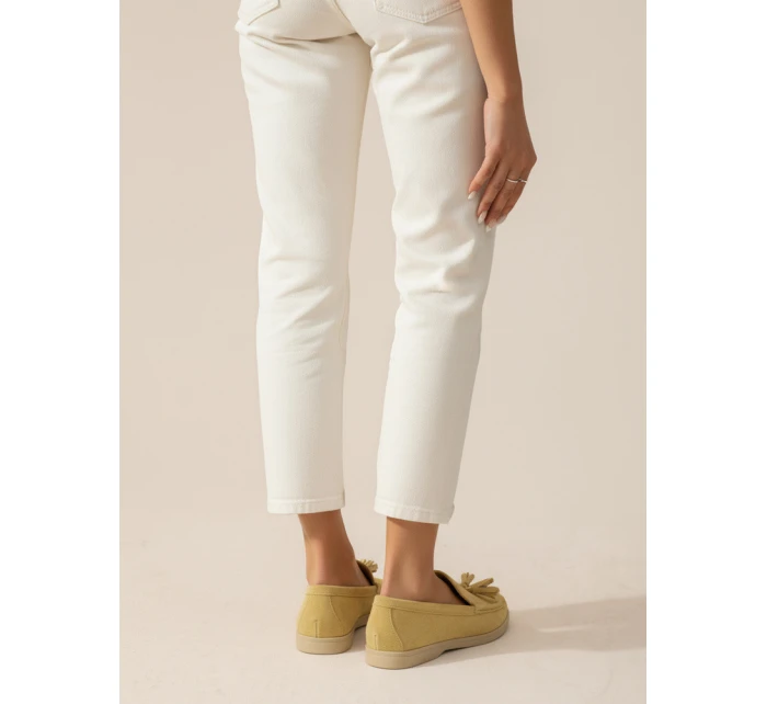 Dámské žluté semišové mokasíny FashionStreet ZY1342