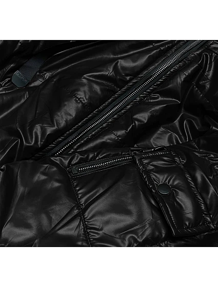 Krátká černá dámská bunda model 18013298 - S'WEST Krátká černá dámská bunda model 18013298 - S'WEST