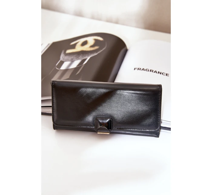 Eko Kožená Hladká Dámská Peněženka Černá Erolia