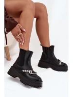 Dámské Boty Na Platformě S Řetězem Černé Marvella