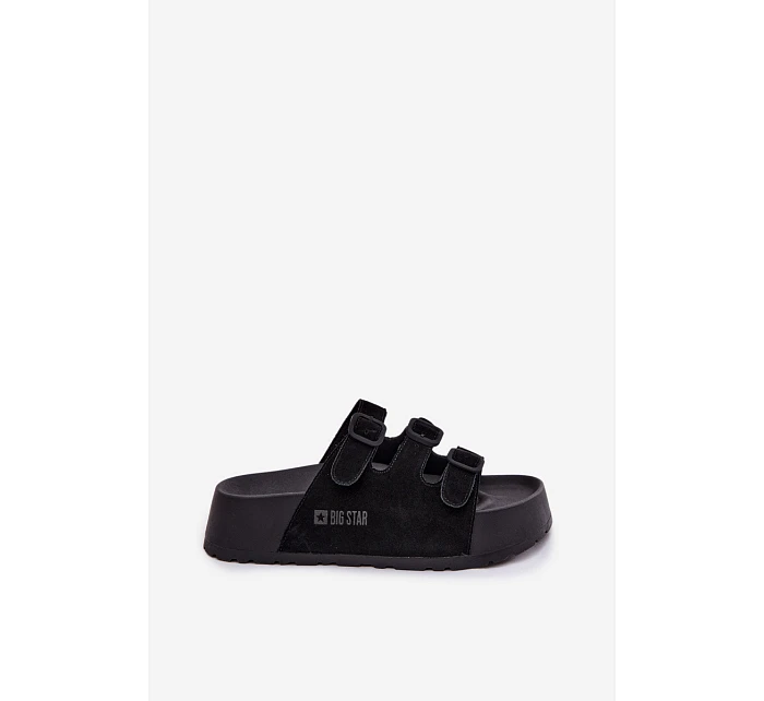 Dámské pantofle na masivní platformě s pásky Big Star model 22069662 Černé - Big Star Shoes Dámské pantofle na masivní platformě s pásky Big Star model 22069662 Černé - Big Star Shoes