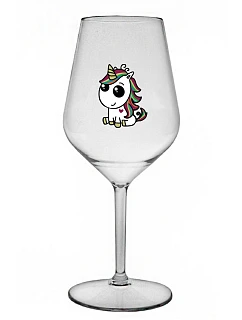 DUHOVÝ JEDNOROŽEC - priehľadný nerozbitný pohár na víno 470 ml