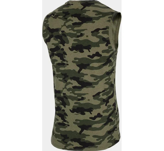 Pánské tričko bez rukávu D4L20 TSM306M Khaki zelená - 4F