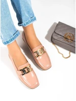 Stylové růžové polobotky dámské bez podpatku Stylové růžové polobotky dámské bez podpatku