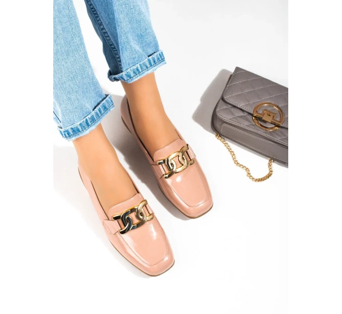 Stylové růžové polobotky dámské bez podpatku Stylové růžové polobotky dámské bez podpatku