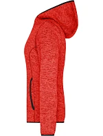 JN Dámská pletená fleecová bunda s kapucí 02.0 red melange/black model 22487223 - Daiber JN Dámská pletená fleecová bunda s kapucí 02.0 red melange/black model 22487223 - Daiber