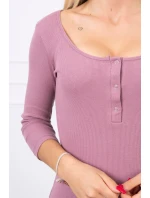 Šaty s knoflíkovým výstřihem tmavě růžové Šaty s knoflíkovým výstřihem tmavě růžové