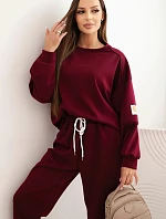 Komplet dámský máslový s volnou mikinou a kalhotami s nápisem LOVE khaki