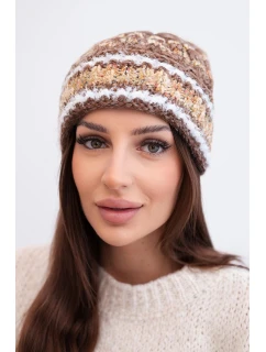 Dámská zimní vlněná čepice s ozdobnými krystalky K399 černá