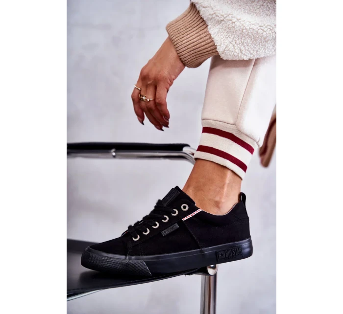 Dámské tenisky z nízkého materiálu Big Star KK274004 Černá Dámské tenisky z nízkého materiálu Big Star KK274004 Černá