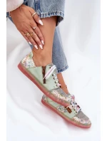 Dámské kožené polobotky Maciejka – světle zelené