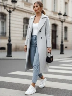 Dámský oversize kabát CASHMELY s dlouhým vázáním šedý FashionStreet NY0713