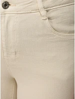 Dámské skinny džíny s vysokým pasem béžové FashionStreet UY2942 Dámské skinny džíny s vysokým pasem béžové FashionStreet UY2942