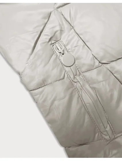 Dámská zimní bunda v ecru barvě s kapucí model 21247183 - Z-DESIGN