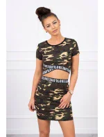 Souprava halenky se sukní moro khaki+hnědá Souprava halenky se sukní moro khaki+hnědá