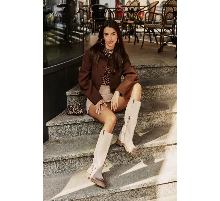 Dámské Semišové Kozačky  Lewski model 21672567 - Zazoo